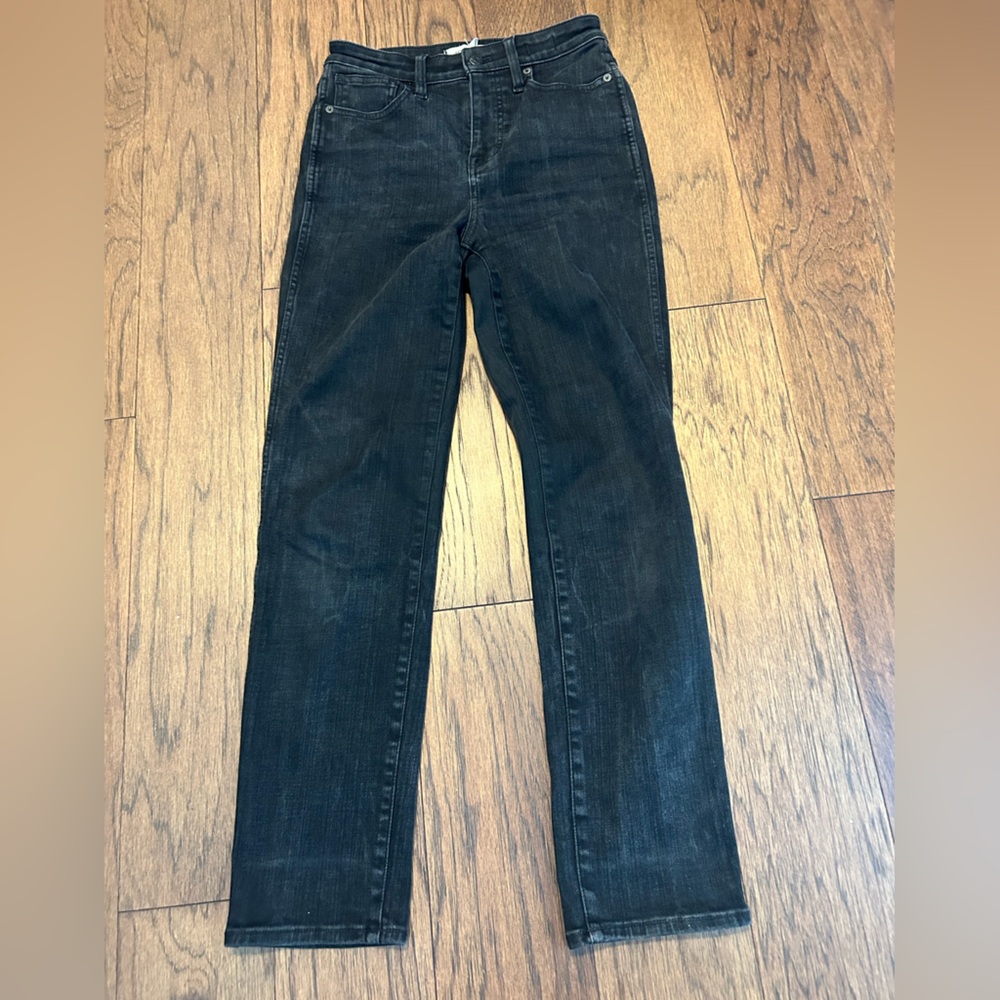 Madewell Curvy Stovepipe Black Denim Jeans
